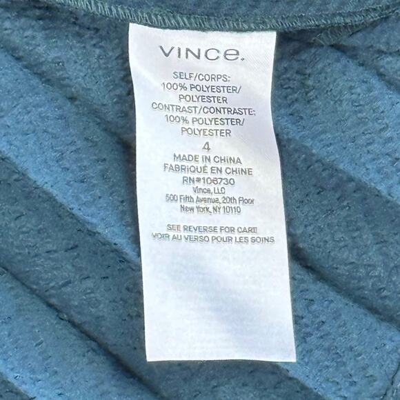 Vince x Revolve Mixed Media Micro Pleats Teal Zip Midi Skirt Sz 4 MSRP $345 - Picture 5 of 7